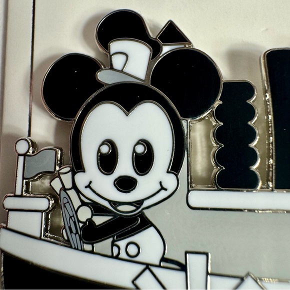 NWT. Disney Steamboat Willie black and white pin on original card back. - Picture 7 of 7